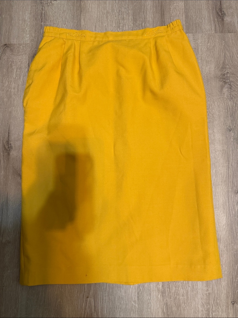 Vintage Bright Mustard Pencil Skirt